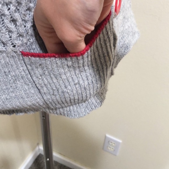 Anthropologie Sparrow Cardigan Sweater Size Small Gray Cotton Blend Cable Knit - Picture 4 of 12